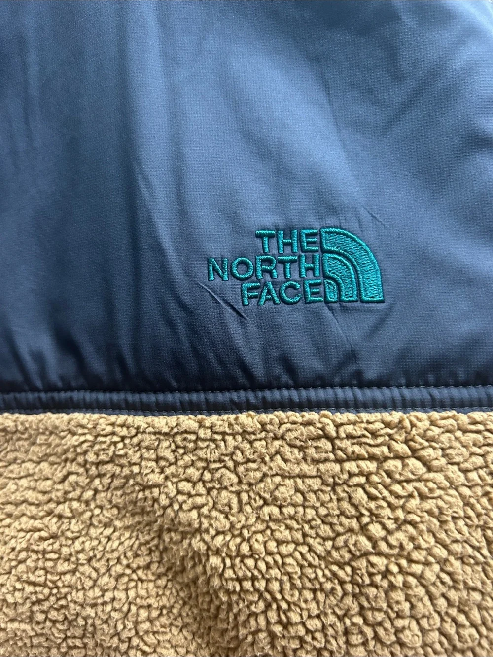 The North Face Men's Mustard Yellow Sherpa Fleece Pullover with Black Trim